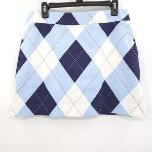 Blue and White Argyle Women's Skort